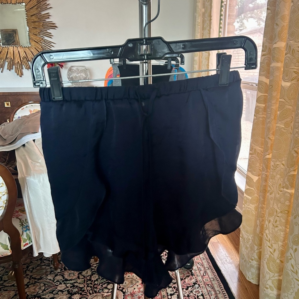 Free People | Cascading Satin Petal Slip Shorts | Navy | Size Small